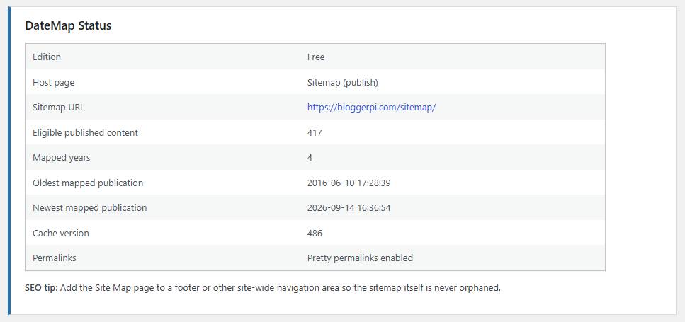 DateMap – SEO HTML Sitemap By Bloggerpi Digital